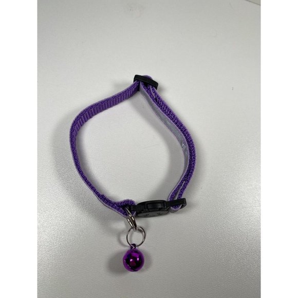 Cat Breakaway Collar New With Jingle Bell And Reflective Strip Purple - Picture 2 of 6